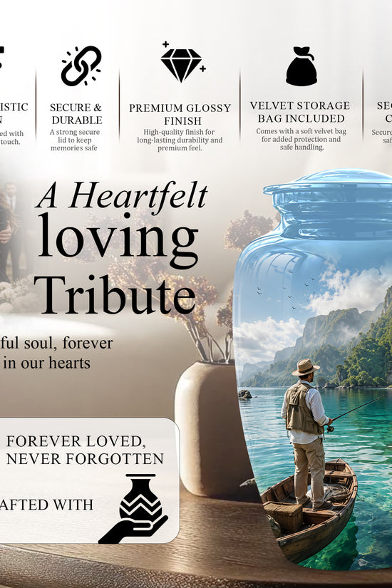 Fishing Boat Memorial Urn - Artistic Landscape Urns For Human Ashes