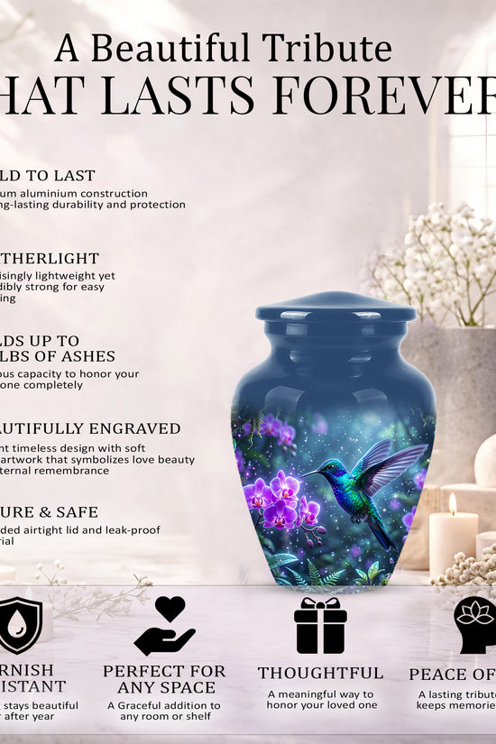 Celestial Hummingbird Cremation Urn - Beautiful Memorial Urns For Ashes