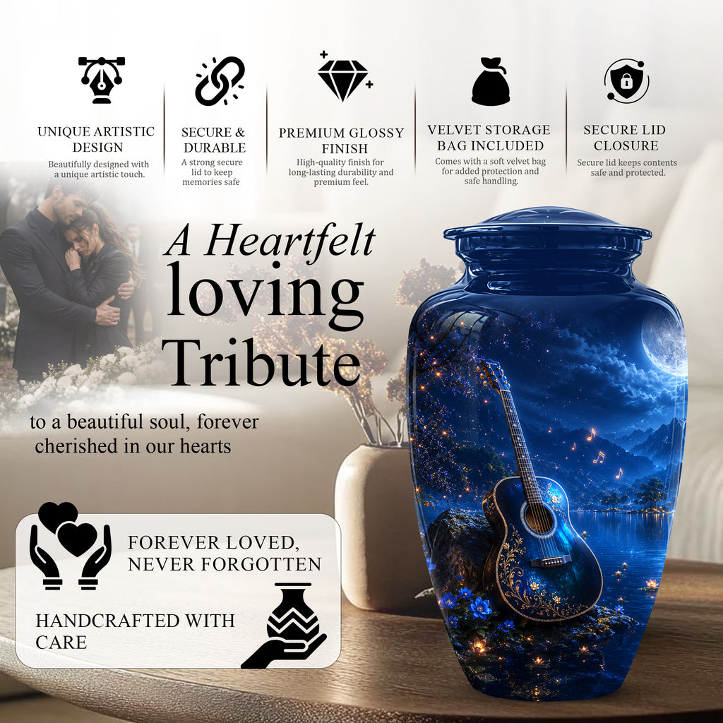 Acoustic Guitar Cremation Urn - Custom Guitar Urns For Human Ashes