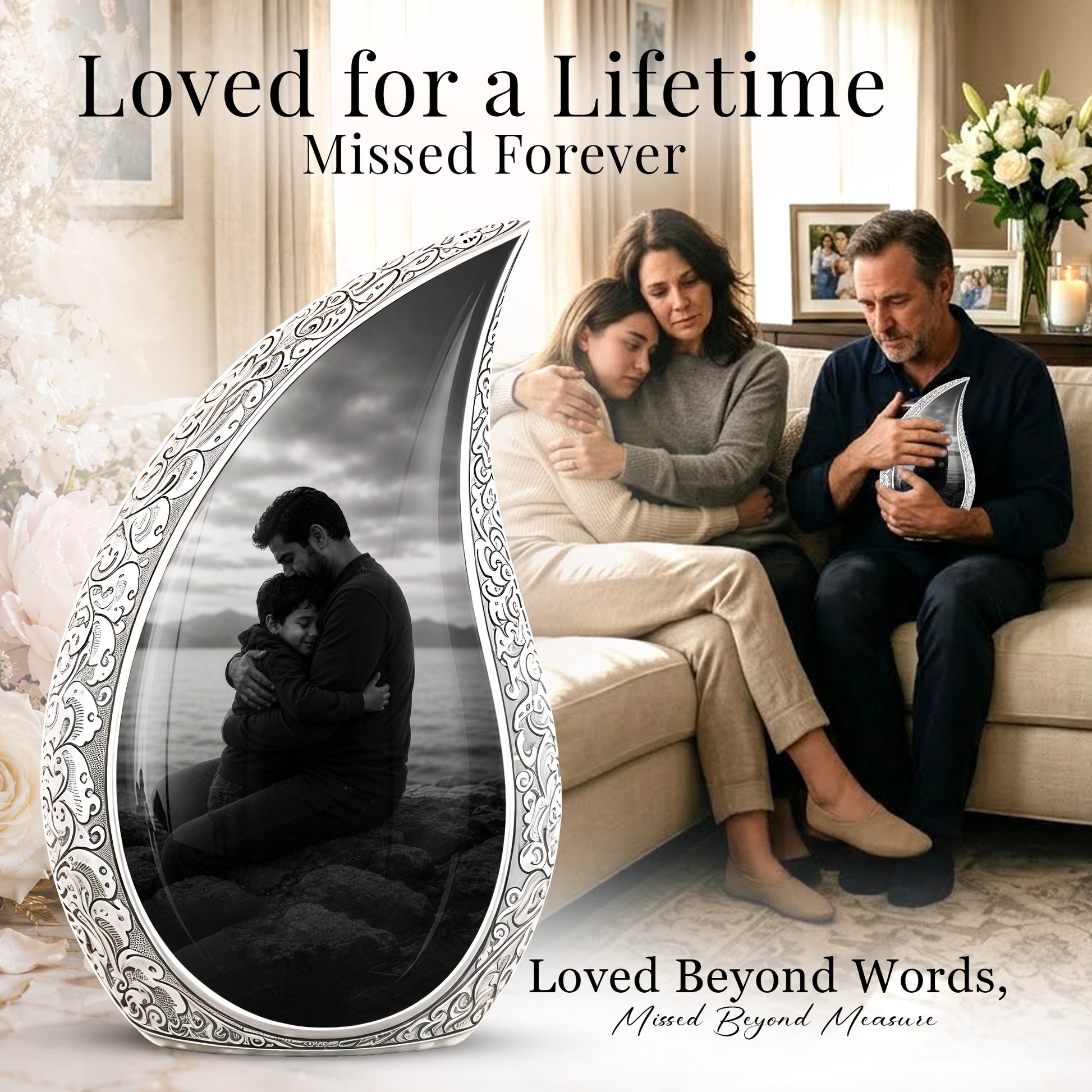 Personalized Father Cremation Urn - Memorial Tribute Urns For Fathers