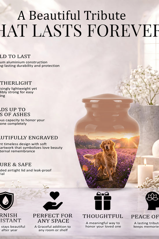 Golden Retriever Memorial Urn - Eternal Resting Urn For Pet Dog Ashes
