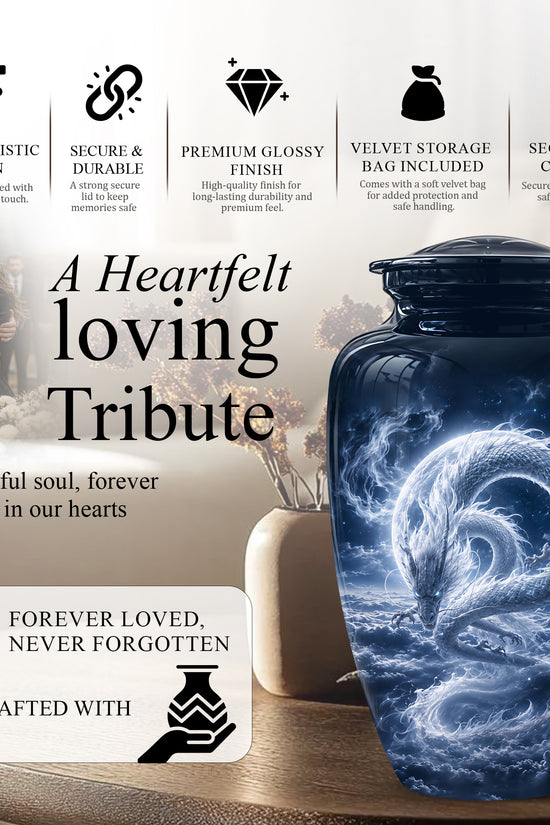 Dragon Cremation Urn - Unique Custom Memorial Urn For Human Ashes