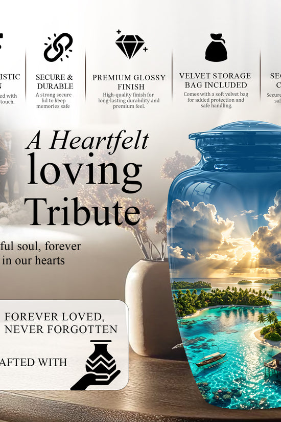 Beach Cremation Urn - Personalized Adult Urns For Human Ashes
