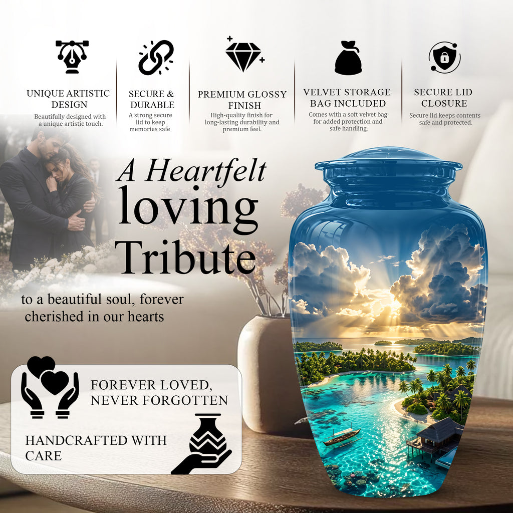 Beach Cremation Urn - Personalized Adult Urns For Human Ashes