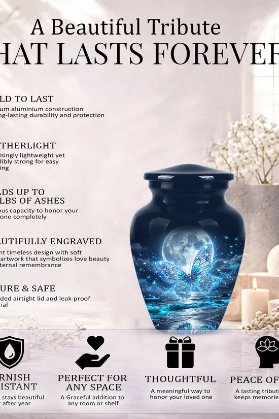 Beautiful Butterfly Burial Urn - Custom Memorial Urns For Women Ashes