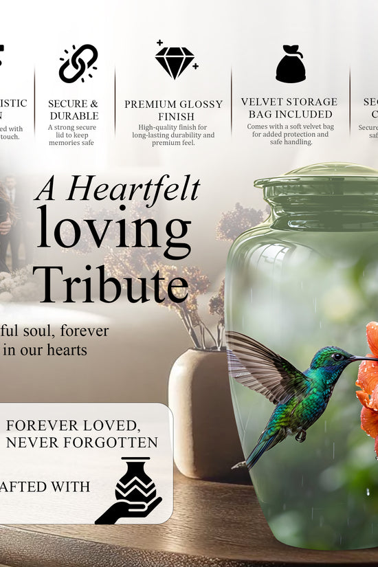 Hummingbird Memorial Urn for Ashes – Nature Inspired Design On Sale
