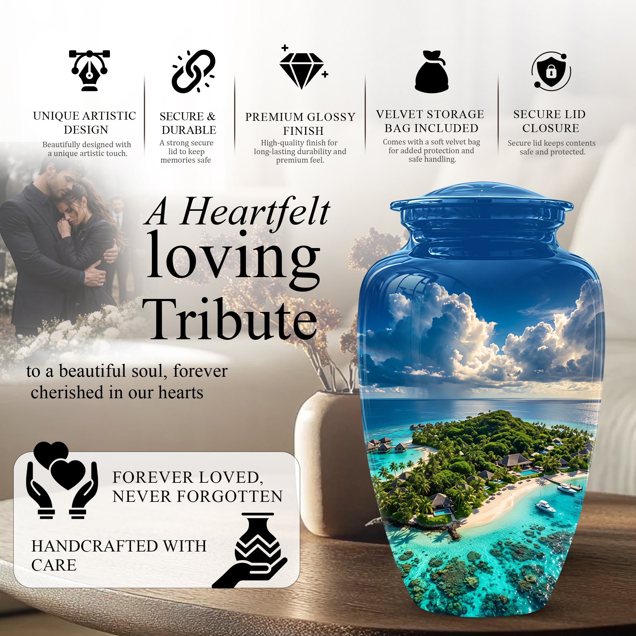 Beach Urns For Human Ashes - Custom Eternal Peaceful Tribute Urns