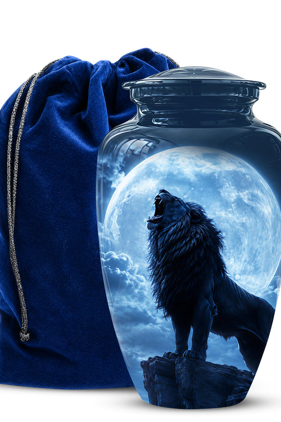 Roaring Lion Cremation Urn - Handcrafted Personalized Urns For Ashes