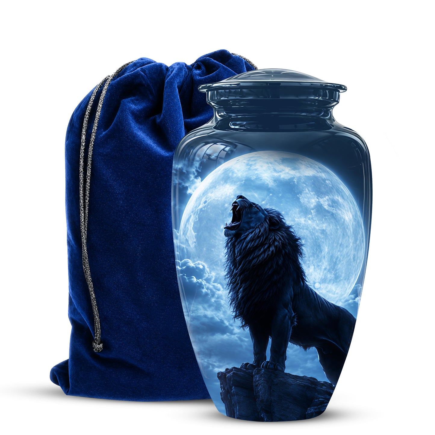 Roaring Lion Cremation Urn - Handcrafted Personalized Urns For Ashes