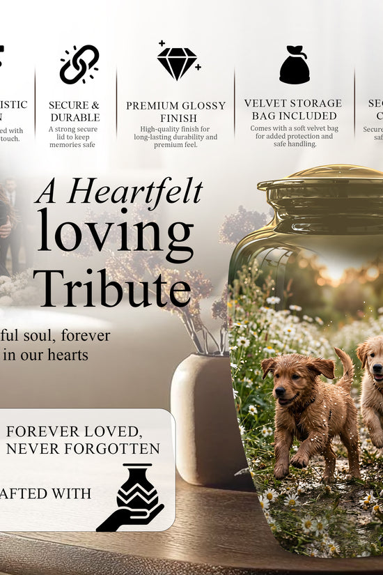 Playful Dog Puppy Urn - Personalized Memorial Urns For Pet Ashes