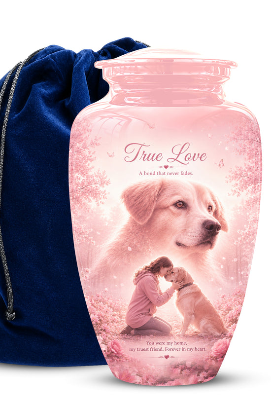 Pink Pet Dog Memorial Urn – Dog Burial Urn for Pets Ashes