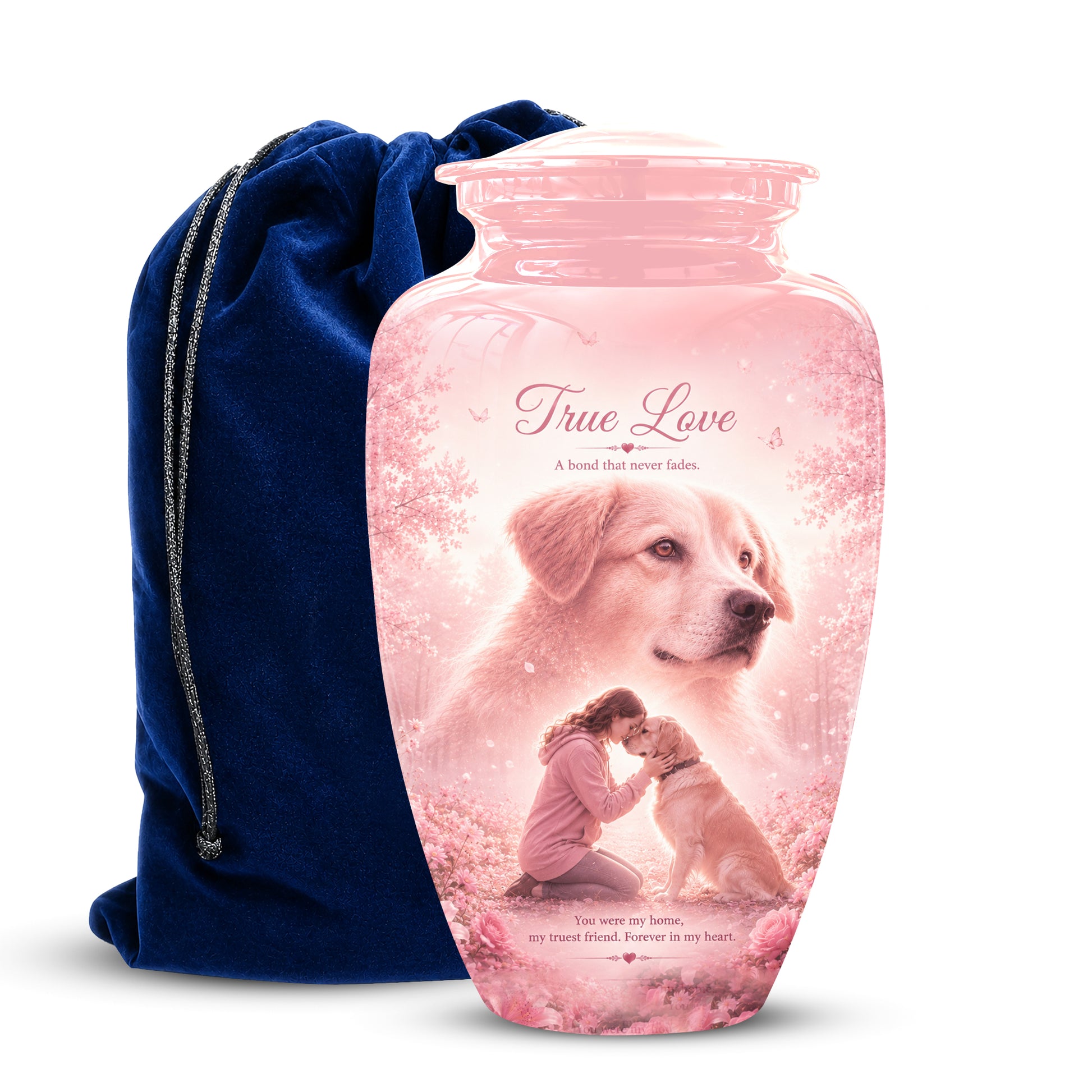 Pink Pet Dog Memorial Urn – Dog Burial Urn for Pets Ashes