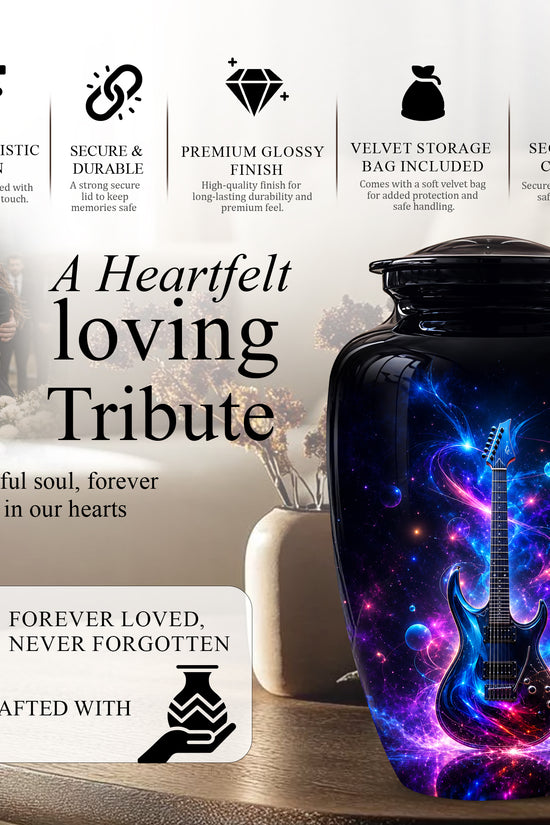 Electric Guitar Cremation Urn - Guitar Memorial Urns For Music Lovers