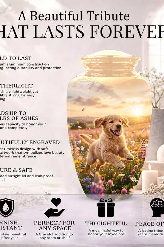 Playing Puppy Cremation Urn - Custom Memorial Urns For Pet Dog Ashes