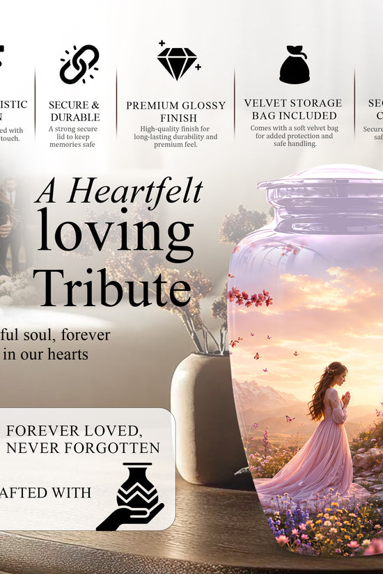 Peaceful Cross Cremation – Personalized Sunset Tribute Urns for Ashes