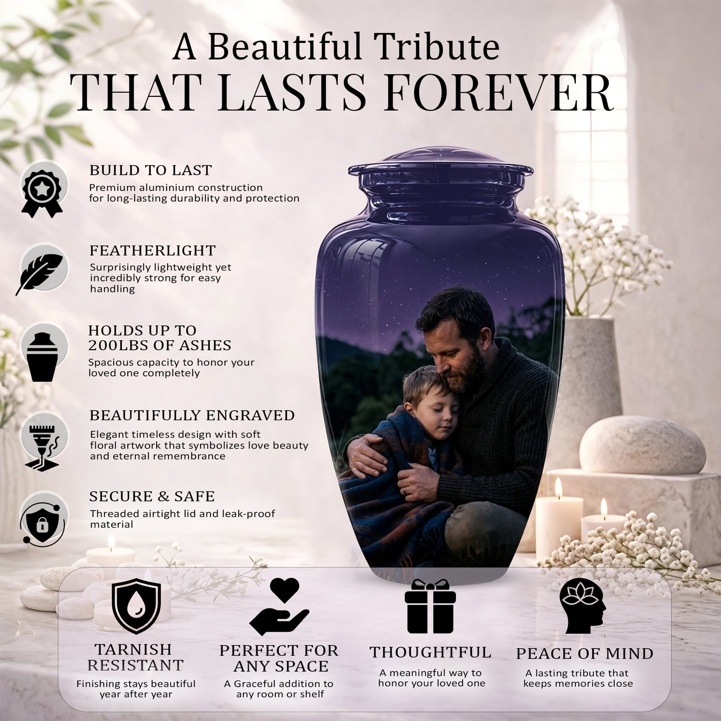 Father & Son Eternal's Love - Personalized Memorial Urns For Loved Ones Ashes