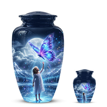 10 inch Large Urn with 1 Keepsake 3 inch