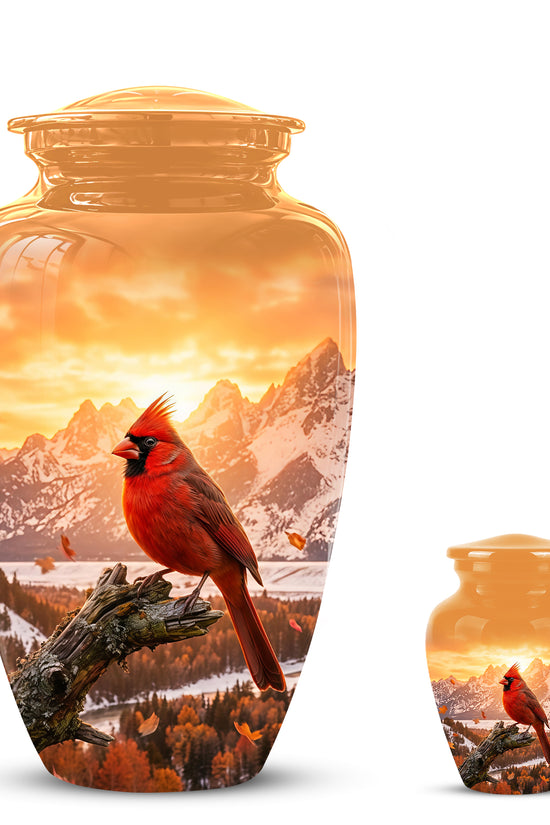Red Cardinal Bird Burial Urn - Personalized Handcrafted Urns For Ashes