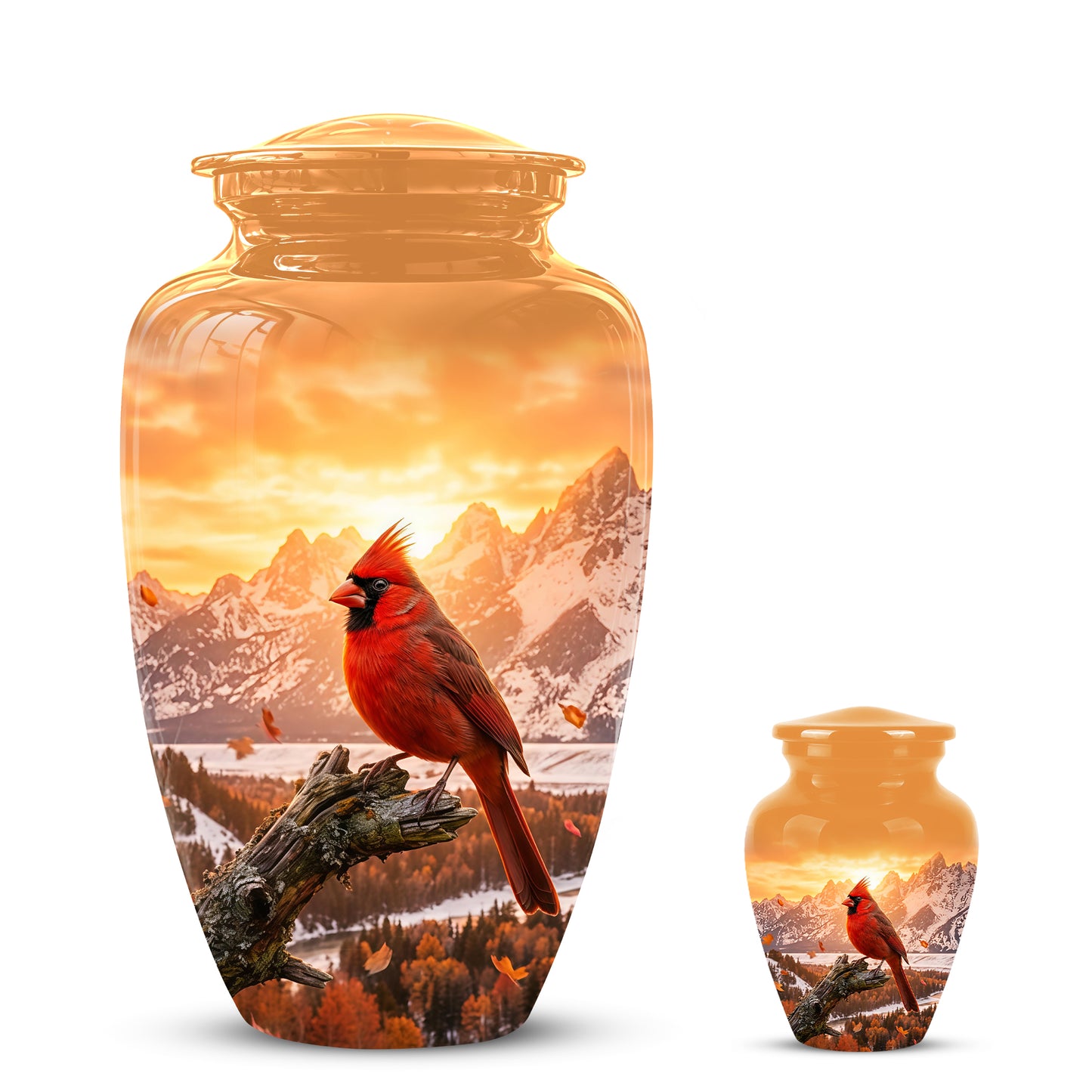 Red Cardinal Bird Burial Urn - Personalized Handcrafted Urns For Ashes