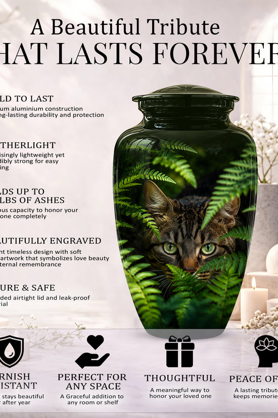 Cat Cremation Urns For Ashes - Personalized Black Pet Burial Urns