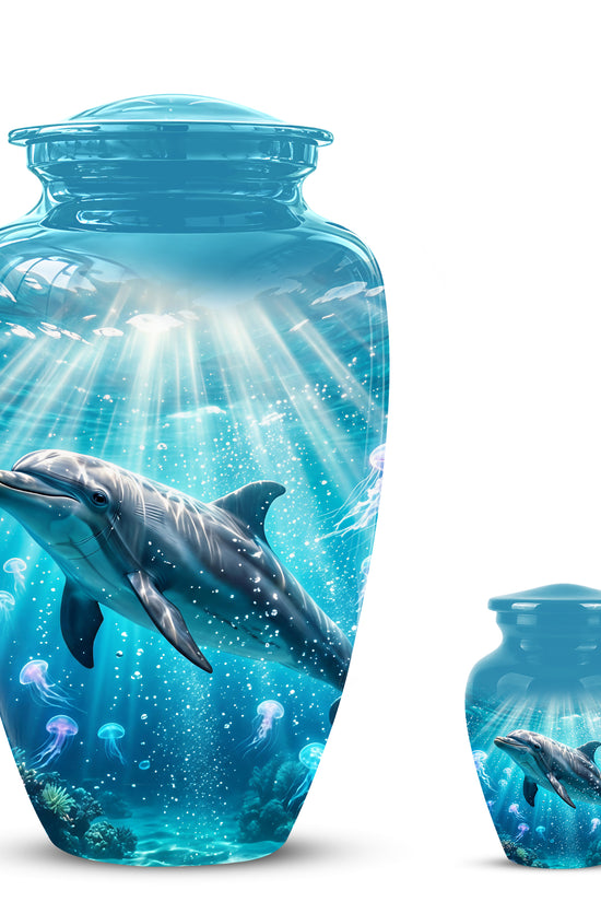 Dolphin Themed Urn - Beautifully Handcrafted Burial Urns For Mom Ashes