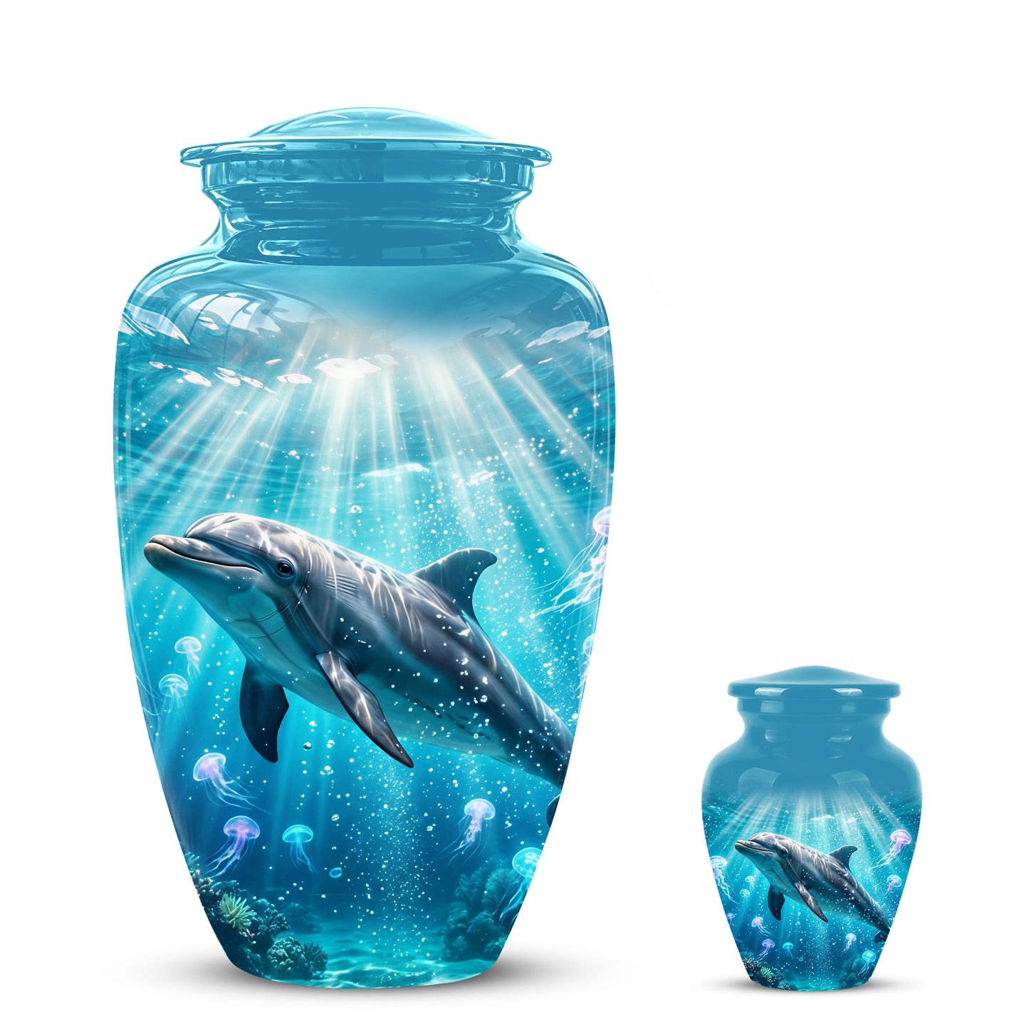 Dolphin Themed Urn - Beautifully Handcrafted Burial Urns For Mom Ashes