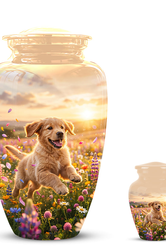 Playing Puppy Cremation Urn - Custom Memorial Urns For Pet Dog Ashes