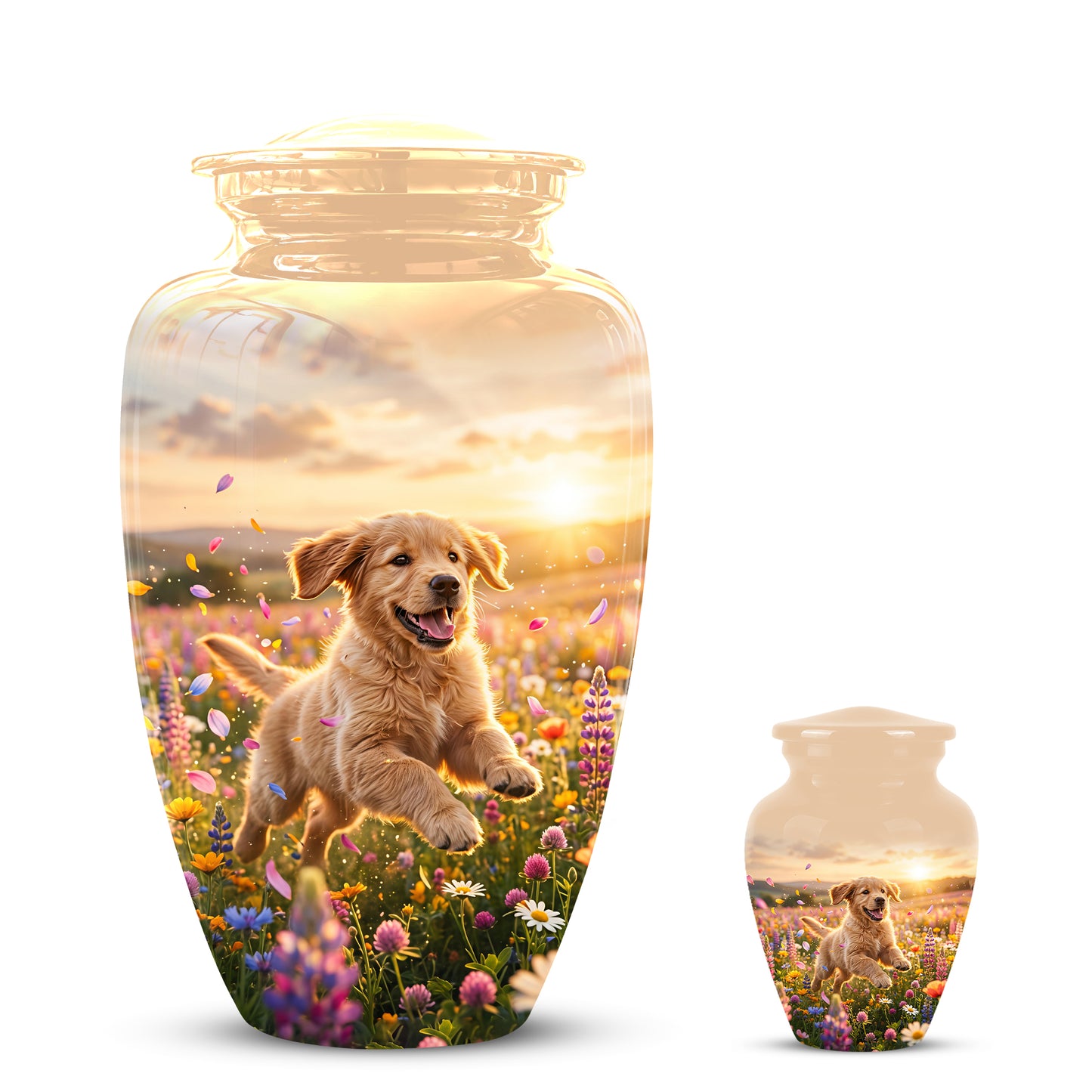 Playing Puppy Cremation Urn - Custom Memorial Urns For Pet Dog Ashes