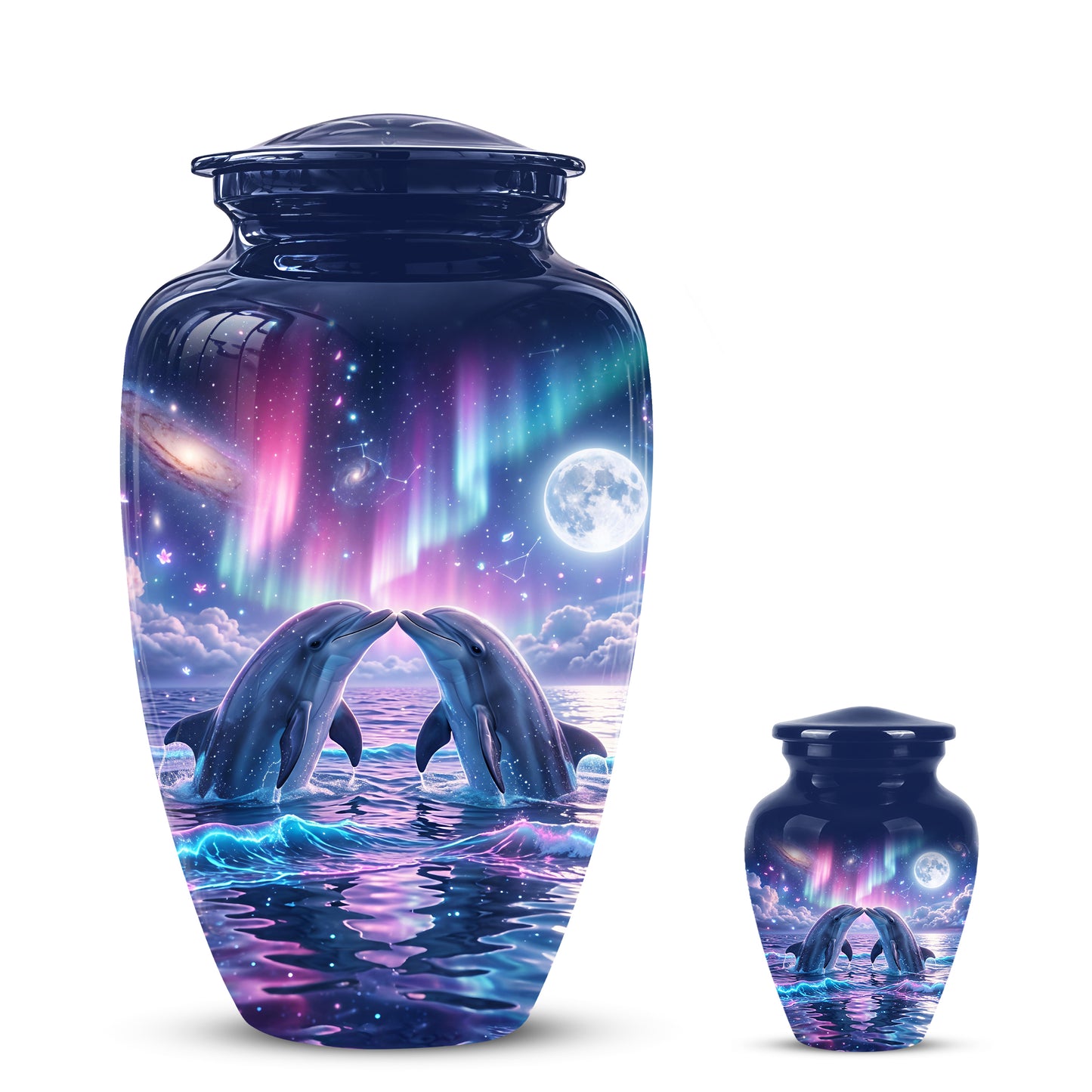 Twin Dolphin Memorial Urn - Beautiful Cremation Urns For Women Ashes