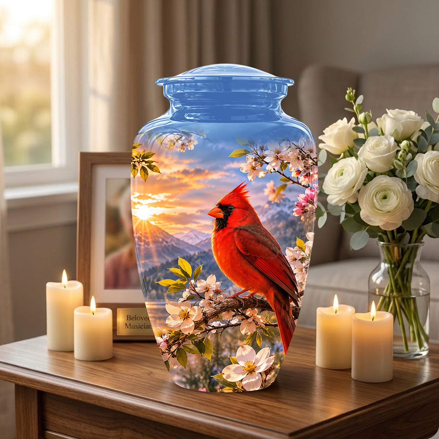 Red Cardinal Bird Cremation Urns - Beautiful Memorial Urns For Ashes