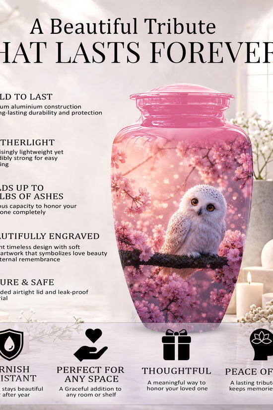 Baby Owl Cremation Urn for Ashes – Handcrafted Personalized Burial Urn