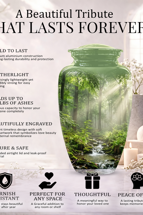 Forest Scenic Cremation Urn - Artistic Funeral Urns For Nature Lover's Ashes