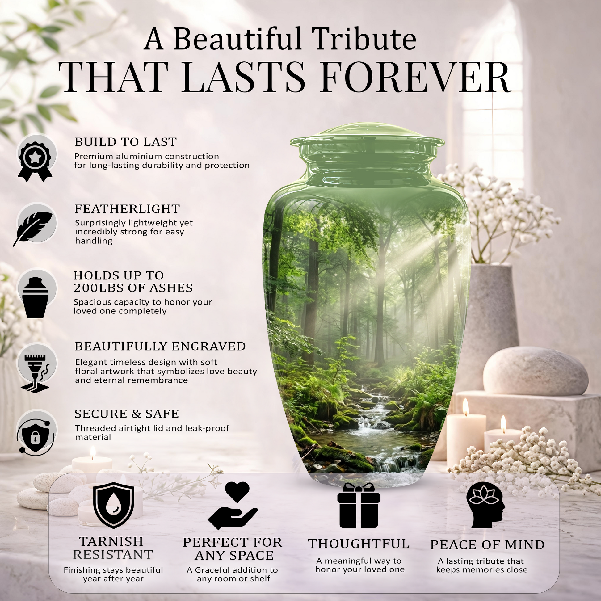 Forest Scenic Cremation Urn - Artistic Funeral Urns For Nature Lover's Ashes
