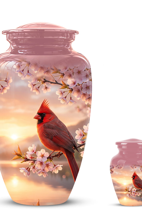 Cardinal Bird Themed Urn - Beautiful Memorial Urns For Spiritual Ashes