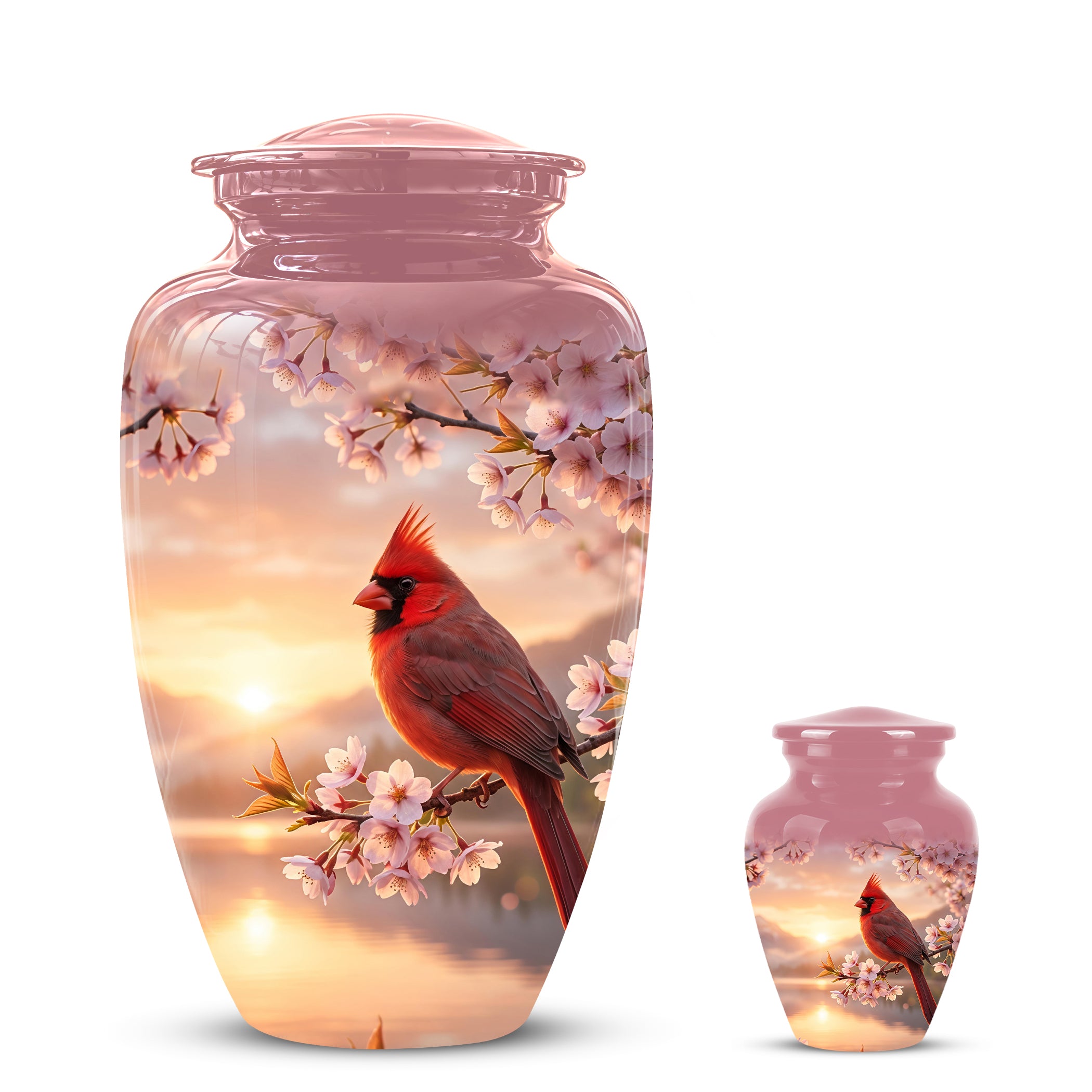 Cardinal Bird Themed Urn - Beautiful Memorial Urns For Spiritual Ashes