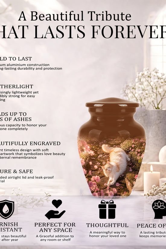 Fluffy Cat Cremation Urn - Custom Burial Memorial Urns On Sale