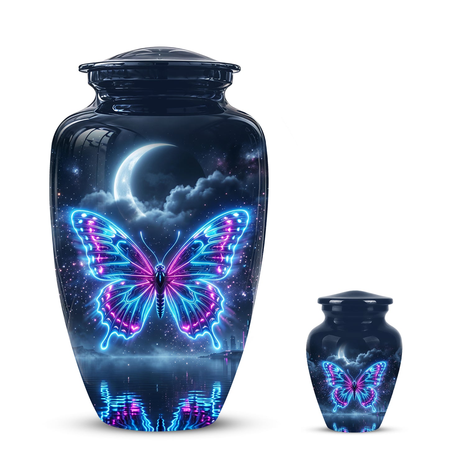 Colorful Flying Butterfly Urn - Moonlight Memorial Urns For Mom Ashes