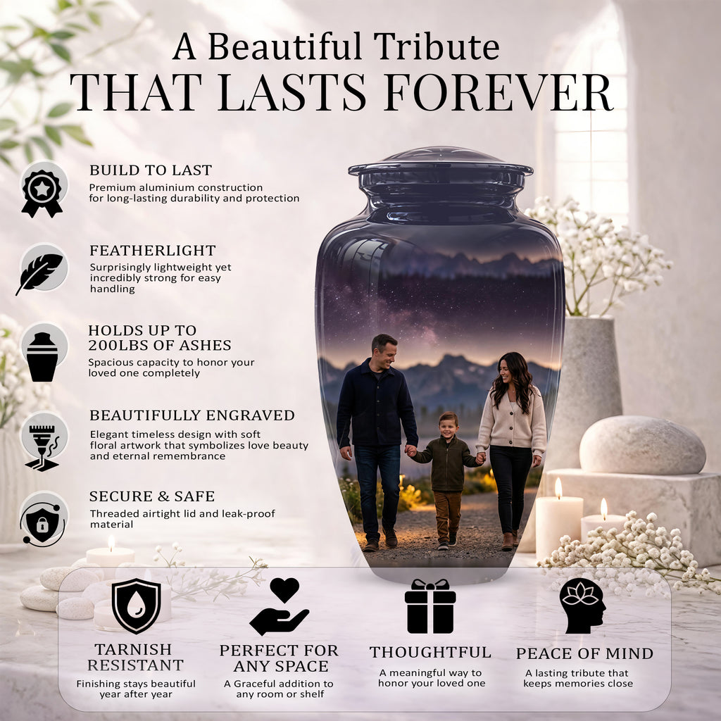 Father, Son & Mother Memorial Urn - Beautiful Tribute Urns For Loved Ones