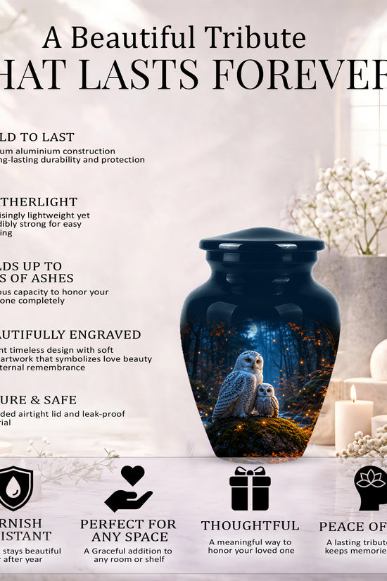 Owl With Owlet Themed Urn - Custom Cremation Urns For Human Ashes