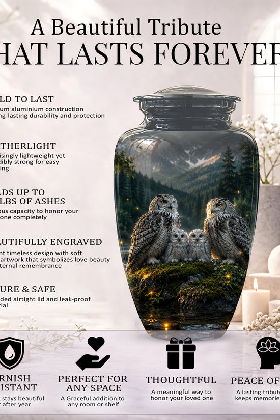 Owl Family Cremation Urn for Ashes – Beautifully Custom Memorial Urn