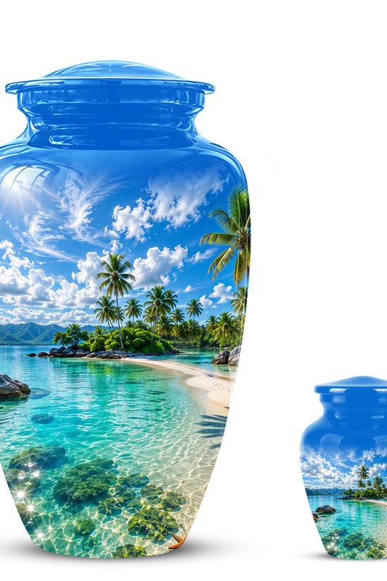 Beach Themed Burial Urn - Personalized Cremation Urns For Human Ashes