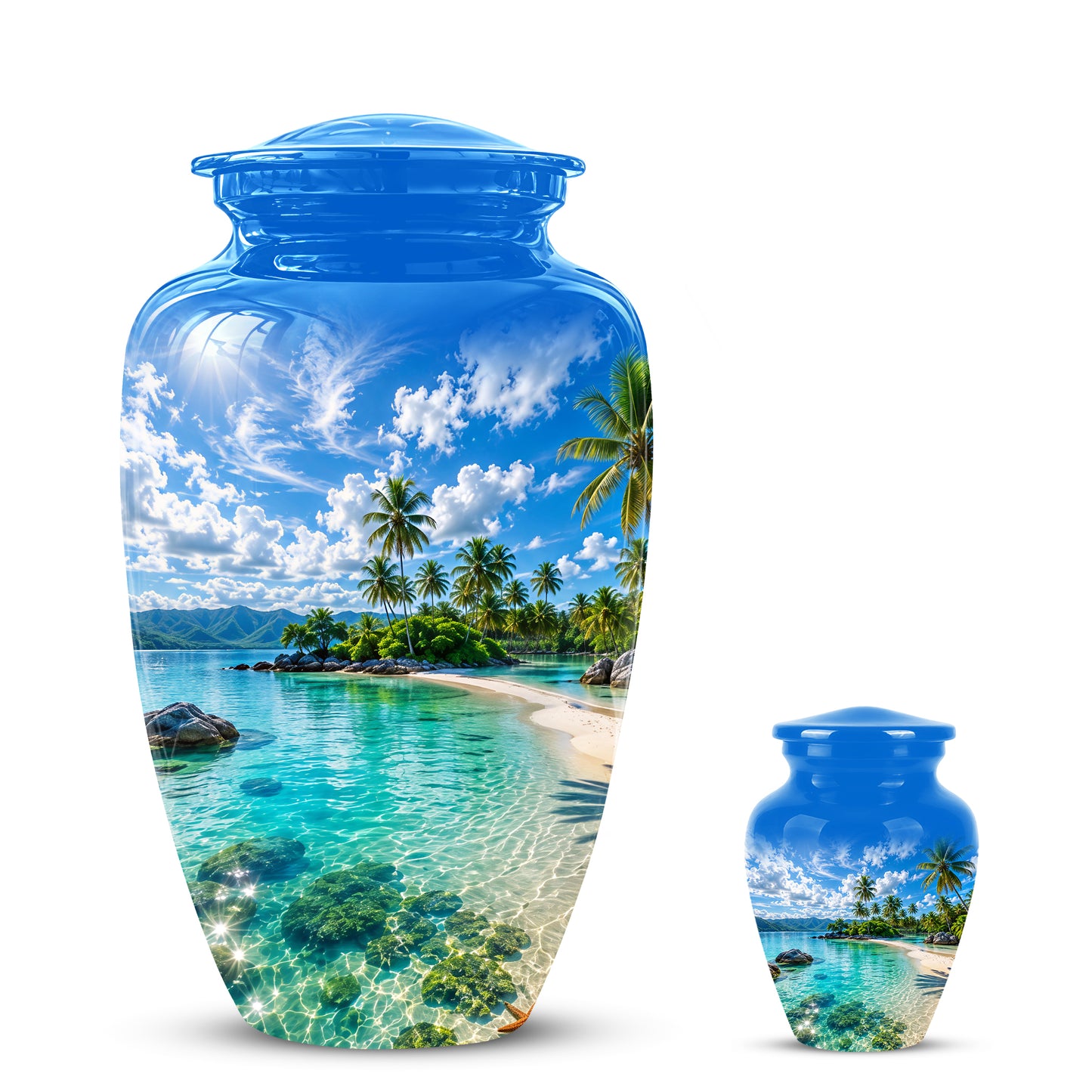 Beach Themed Burial Urn - Personalized Cremation Urns For Human Ashes