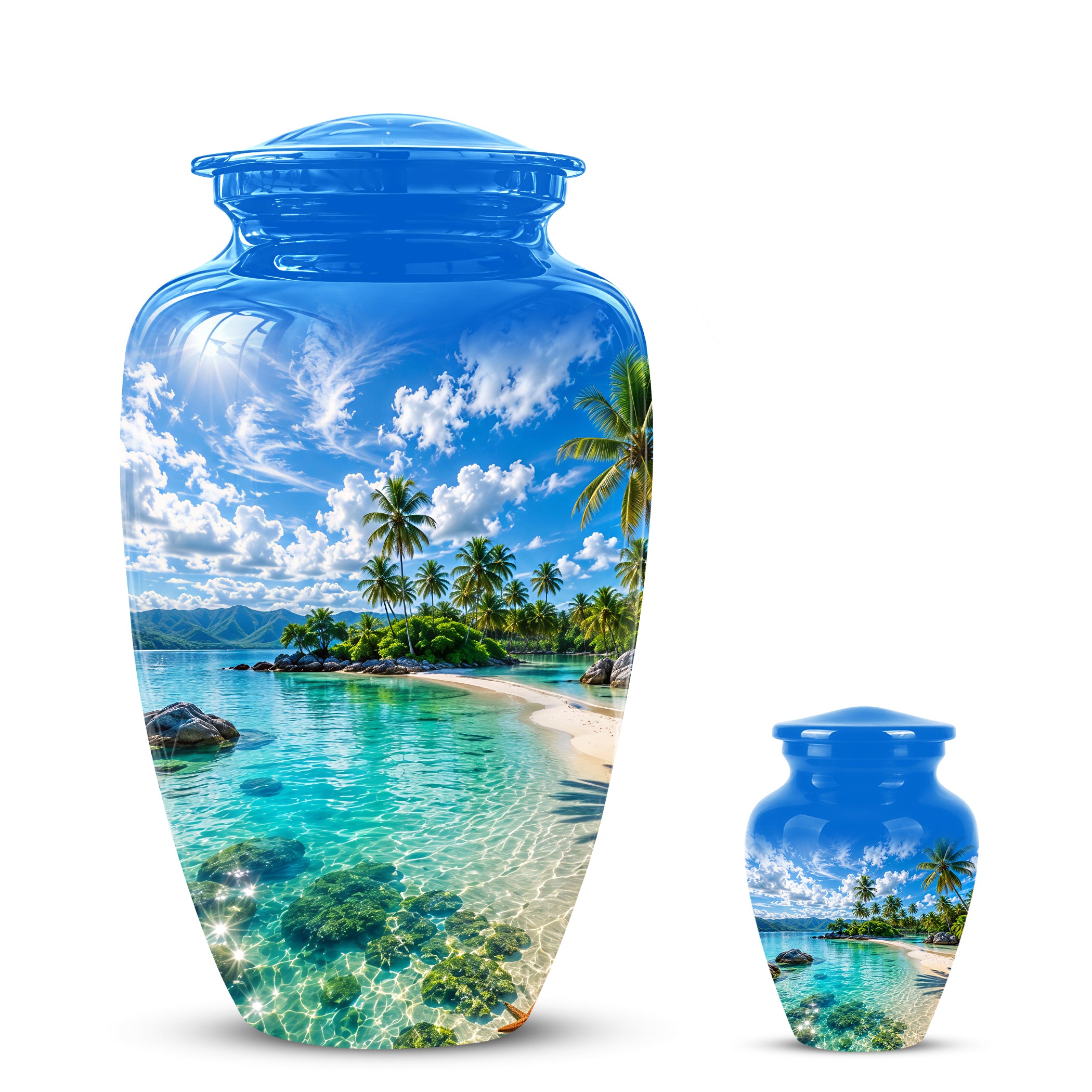 Beach Themed Burial Urn - Personalized Cremation Urns For Human Ashes