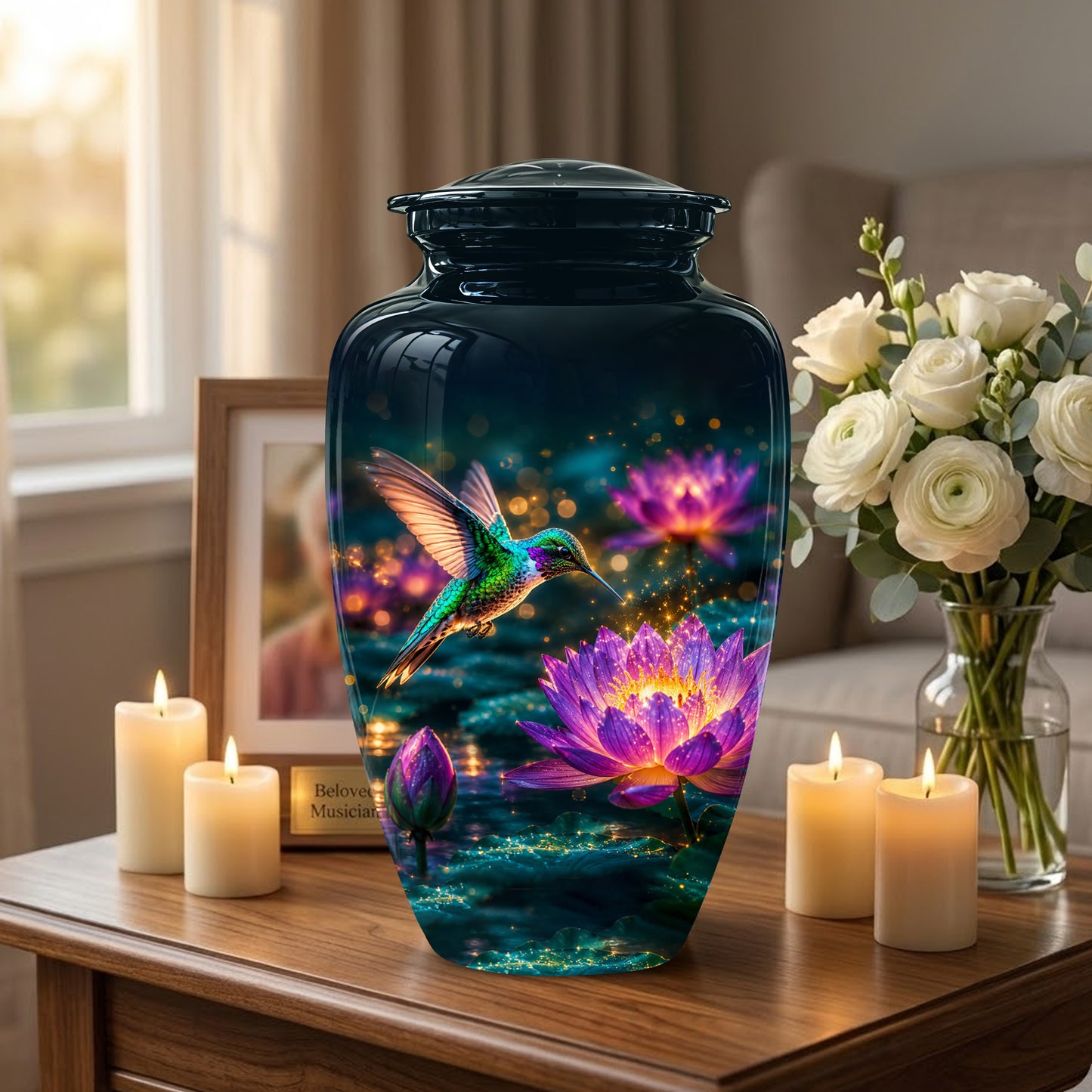 Beautiful Handcrafted Hummingbird Urn - Custom Memorial Urns For Ashes