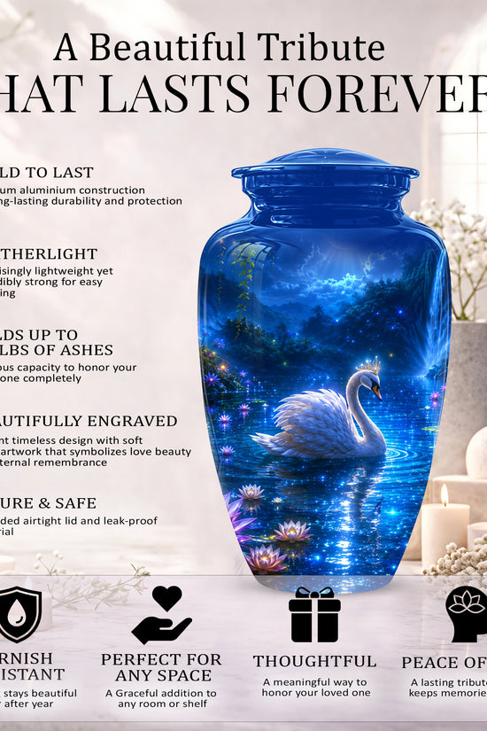 White Swan Memorial Urn - Custom Cremation Urns For Men & Women Ashes