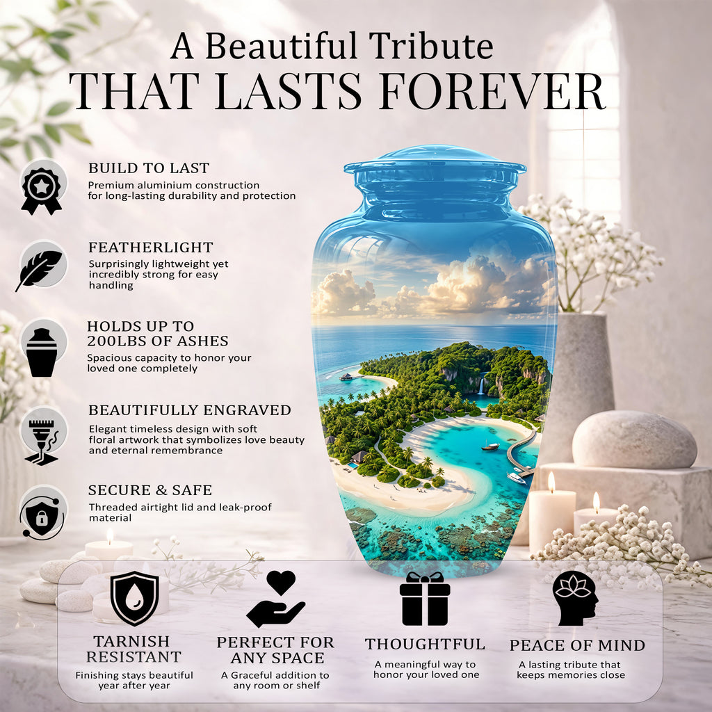 Beach Memorial Urns For Human Ashes - Custom Handmade Urns For Ashes