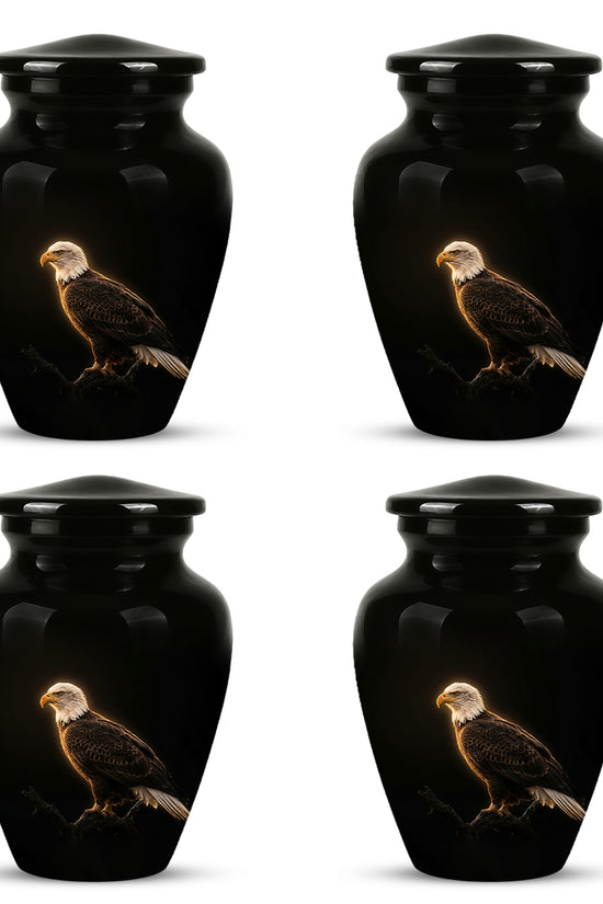 Bald Eagle Cremation Urn - Personalized Black Urns For Human Ashes