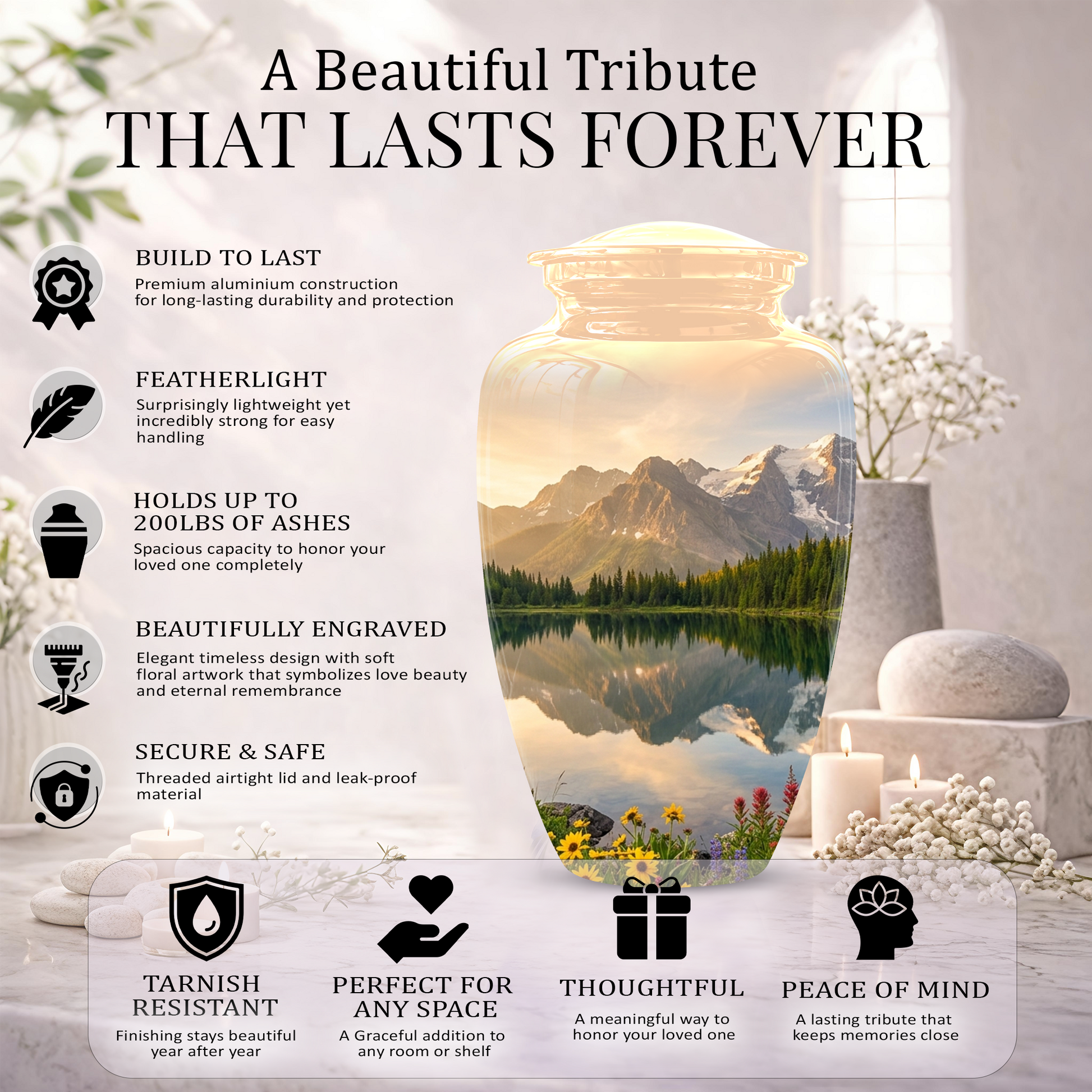 Mountain Cremation Urns For Ashes - Beautiful Funeral Urns For Nature Lovers
