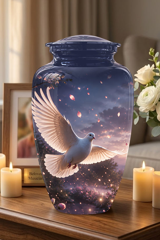 Flying White Dove Cremation Urn - Classic Memorial Urns For Adult Ashes