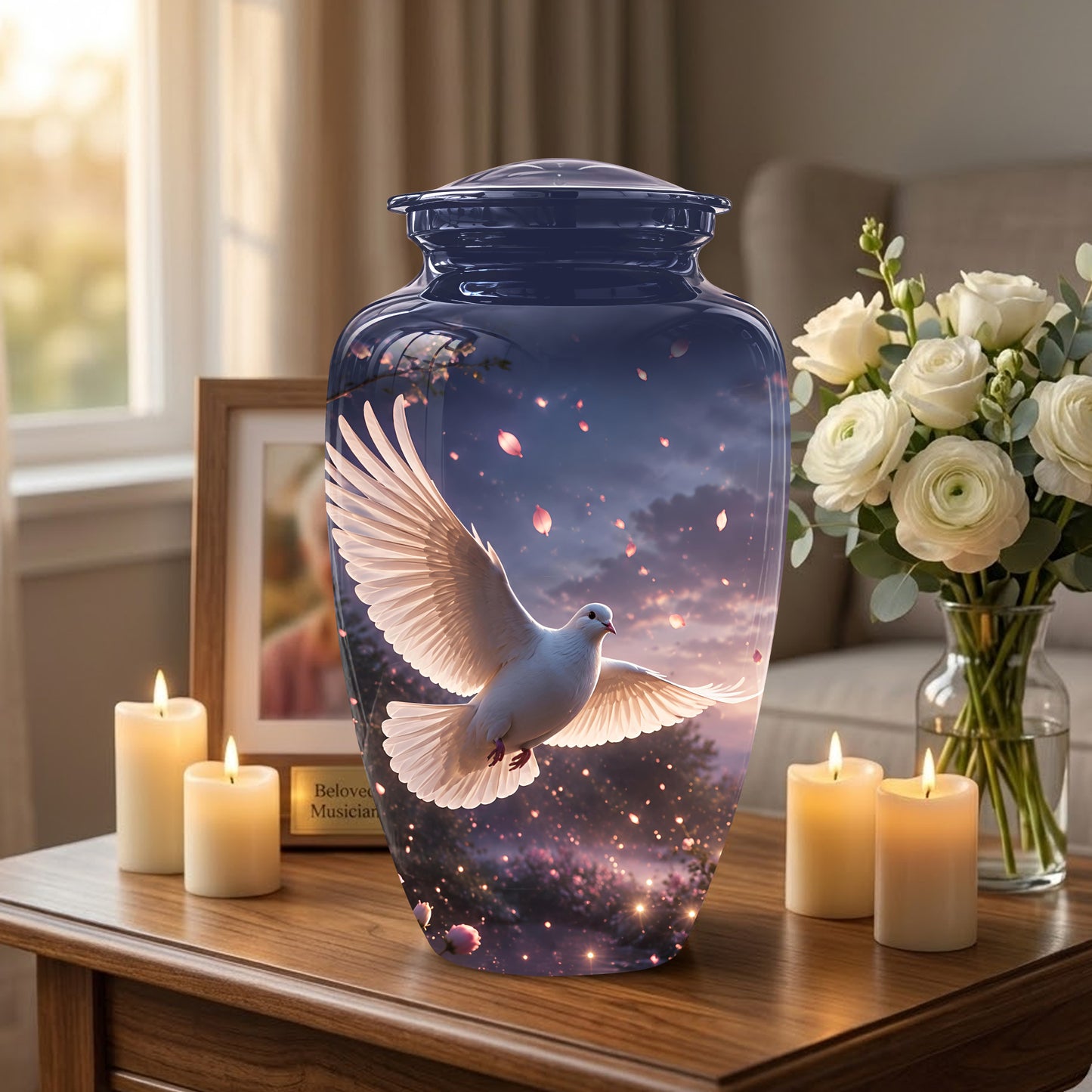 Flying White Dove Cremation Urn - Classic Memorial Urns For Adult Ashes